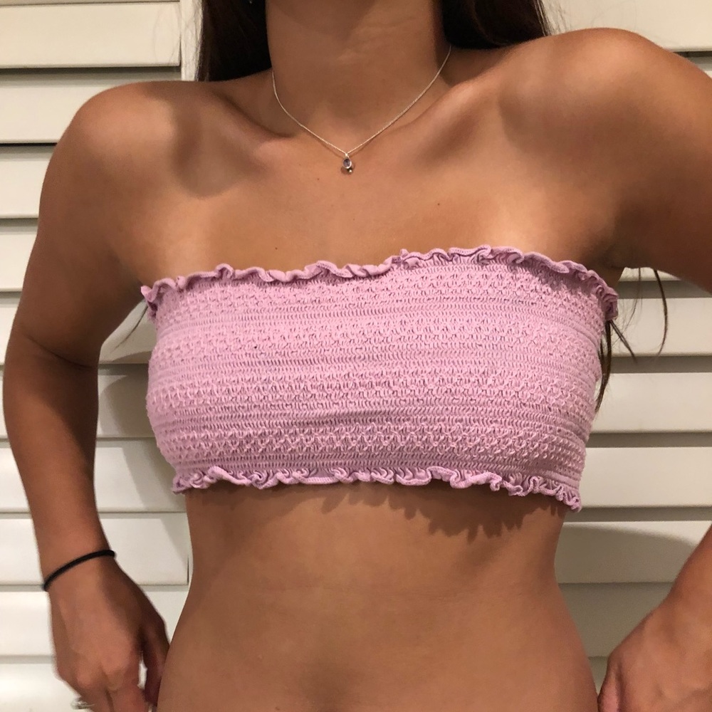 Pink cropped tube top